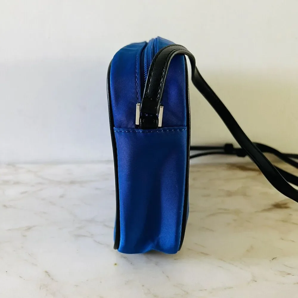 MICHAEL KORS Polly Electric Blue Nylon East West Zip Chain Crossbody Bag